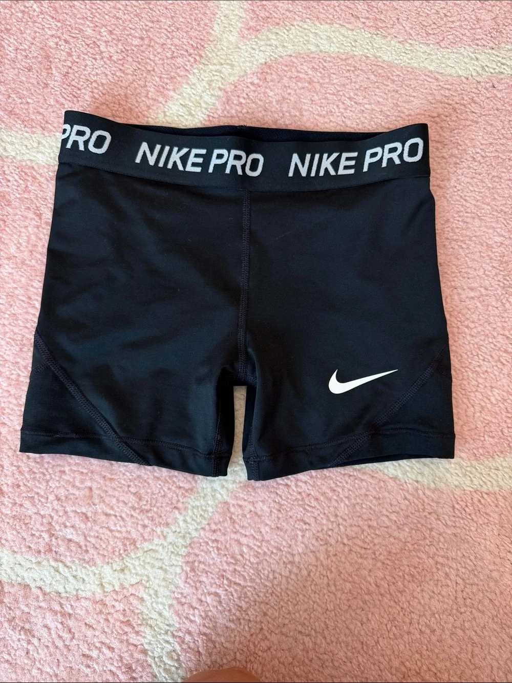 Nike Black Women's Pro Bike Shorts with White Swoosh